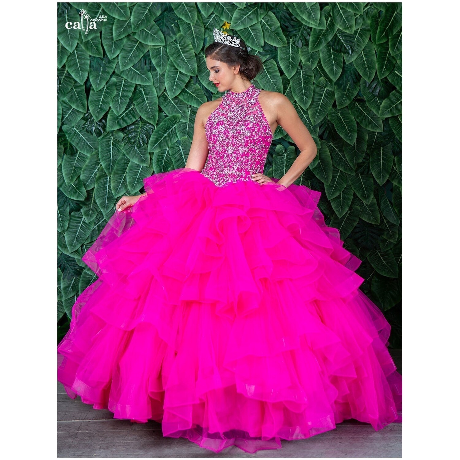 magenta ball gown