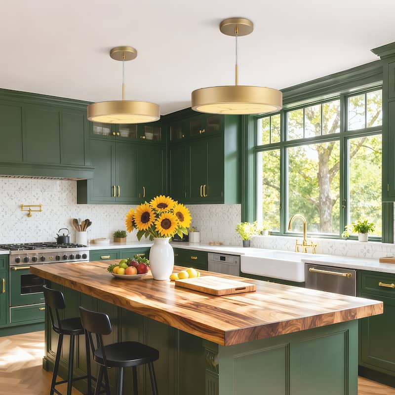 Starsky Alabaster Stone-look Resin Modern Gold LED Chandelier