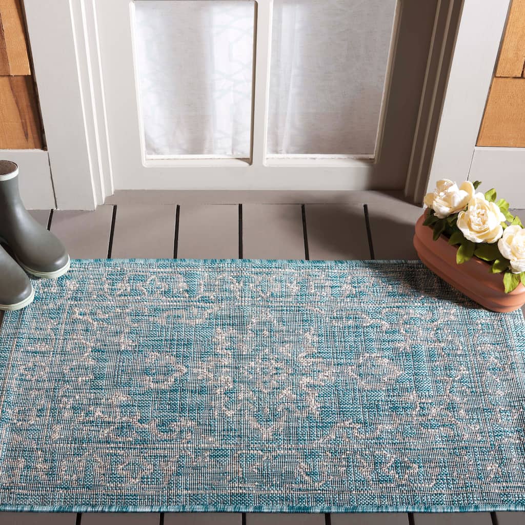 SAFAVIEH Courtyard Karolyn Medallion Indoor/ Outdoor Waterproof Patio Backyard Rug