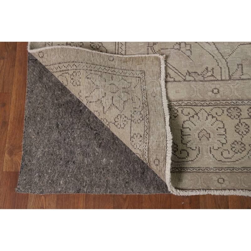 Distressed Tabriz Vintage Persian Rug Handmade Wool Carpet - 9'4" x 12'8"