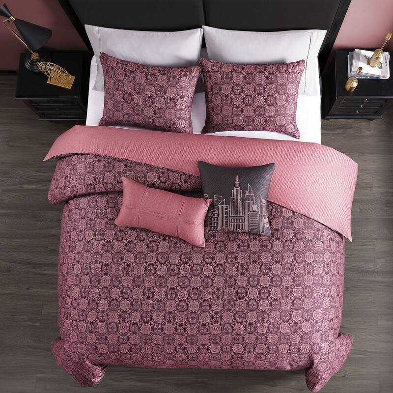 Bebejan Mauve Dreams 5 Piece Reversible Comforter Set