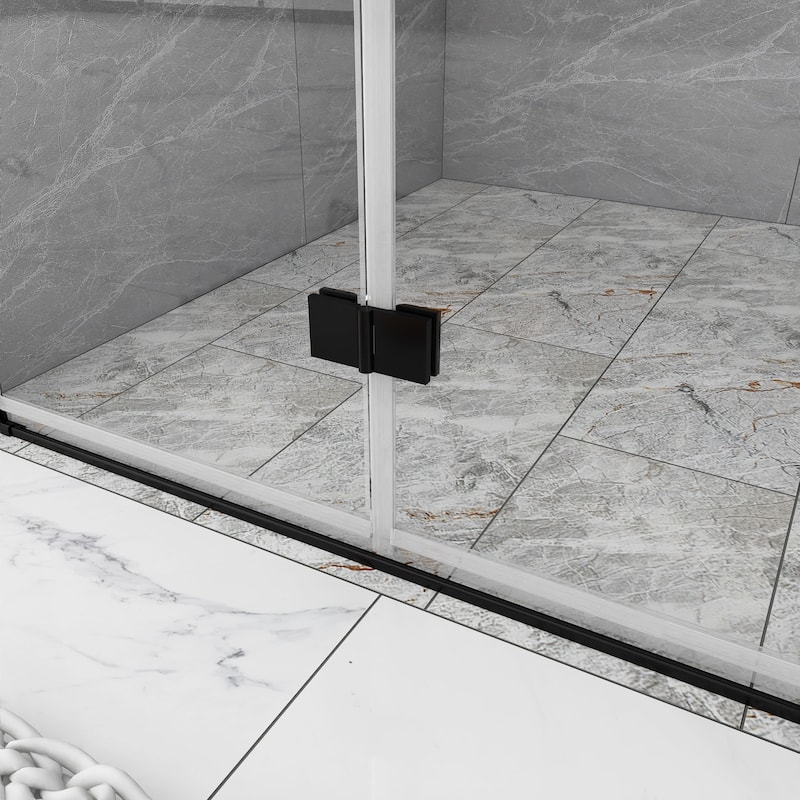 30/32/34/36 Bi-fold Semi-Frameless Shower Door with Clear Tempered Glass