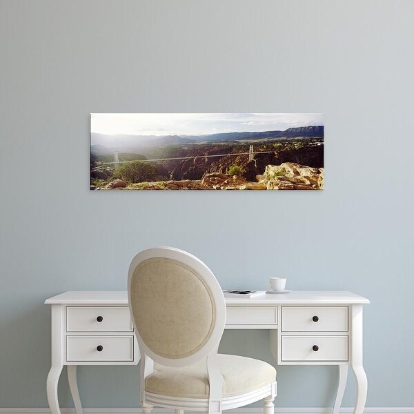 Easy Art Prints Panoramic Images's 'Suspension bridge by river, Royal Gorge Bridge, Canon City, Colorado' Canvas Art
