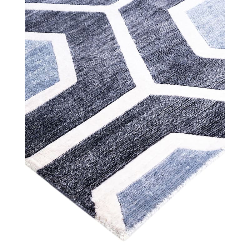 Modern One-of-a-Kind Hand-Knotted Area Rug, Gray - 8' 3" x 10' 2"