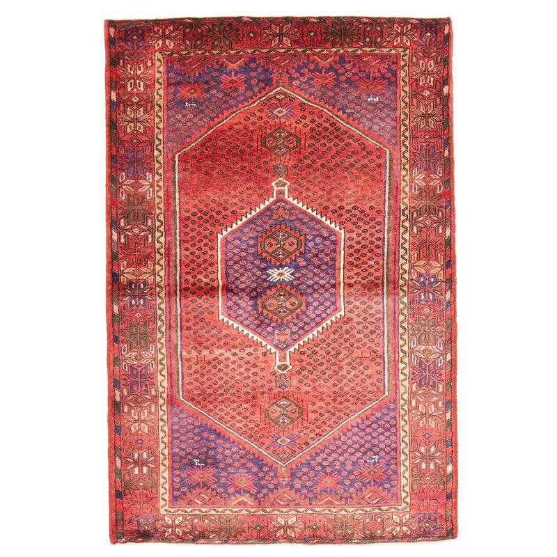 ECARPETGALLERY Hand-knotted Andelz Red Wool Rug - 4'3 x 6'7
