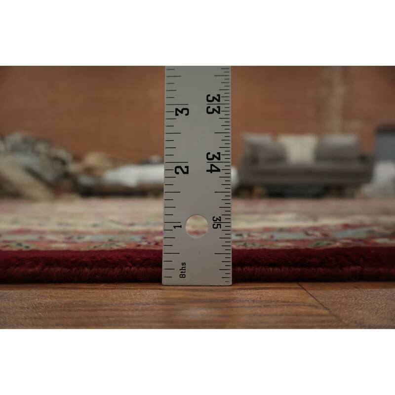 Hand Knotted Oriental 100% Wool Carpet Traditional Floral Red Aubusson Area Rug - 10' 3'' X 8' 0''