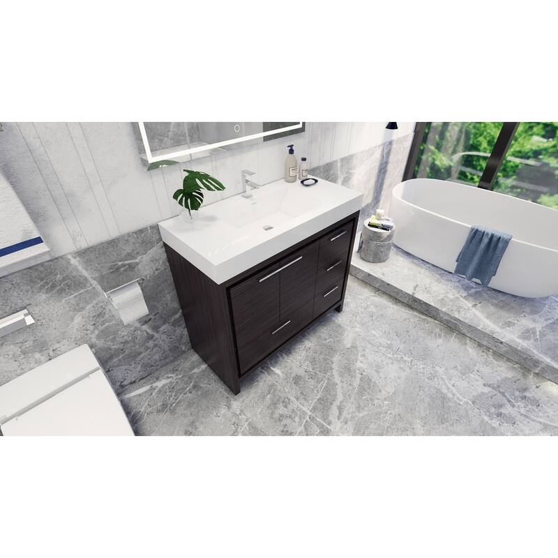 Dove 42'' Freestanding Vanity with Reinforced Acrylic Sink