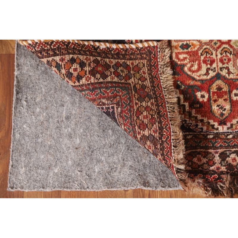 Hand Knotted Oriental 100% Wool Carpet Traditional Medallion Red Shiraz Area Rug - 9' 10'' X 6' 11''