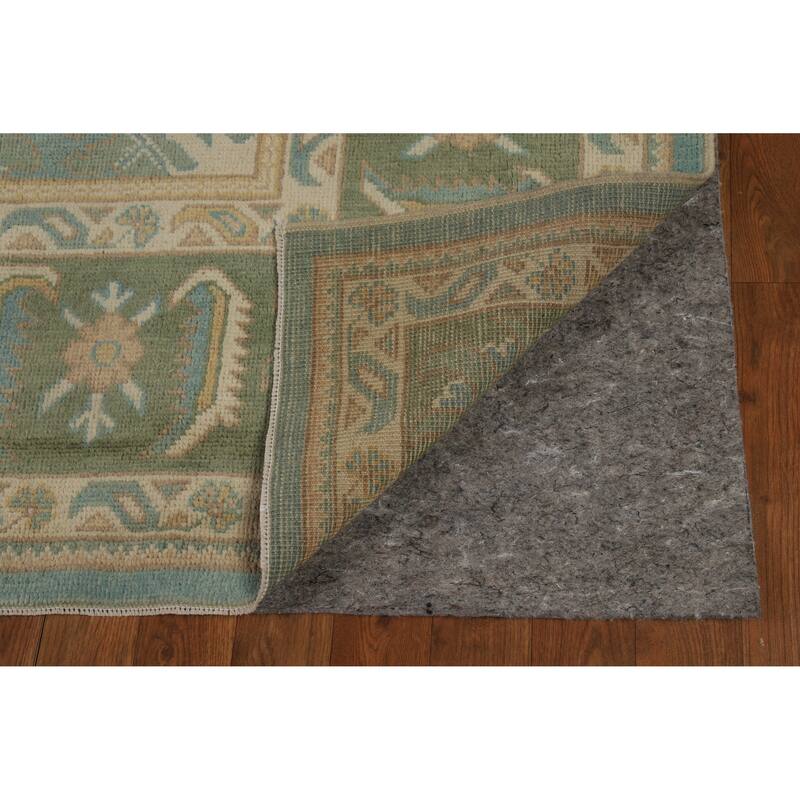 Hand Knotted Oriental 100% Wool Carpet Transitional Medallion Navy Blue & Blues Oushak Area Rug - 11' 11'' X 9' 2''