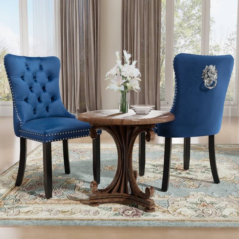 Tufted Naliheads Solid Wood Upholstered Dining Chairs (Set of 4)