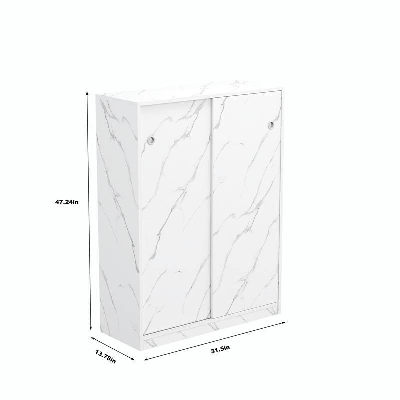 6 layers Shoe Cabinet with Sliding Door, storage at least 30 pairs shoes
