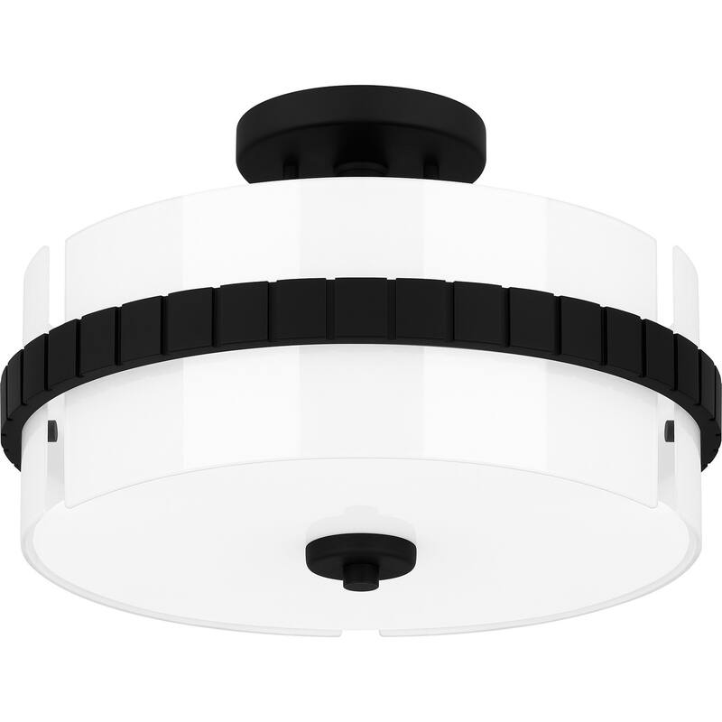 Quoizel Semi-Flush Mount 2-Light Semi-Flush Mount in Matte Black
