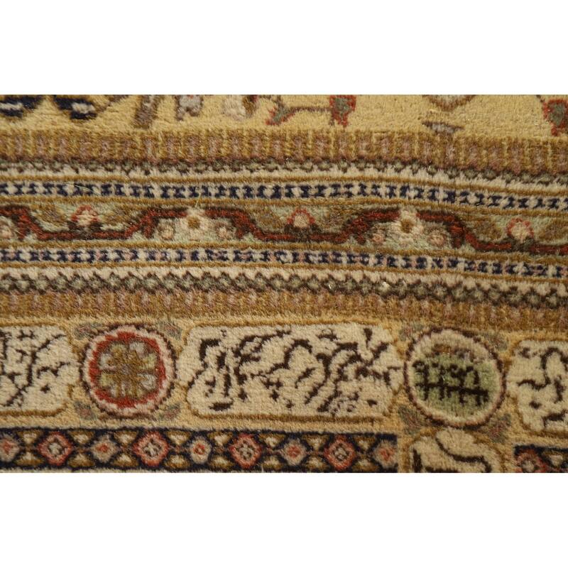 Hand Knotted Oriental 100% Wool Carpet Traditional All-Over Beige & Ivories Tabriz Area Rug - 18' 2'' X 13' 1''