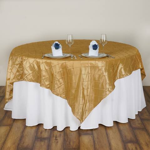 5 Pcs Pintuck Table Overlays Toppers Party Reception 60"x 60" Champagne