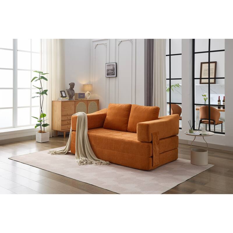 Modern Minimalist Sofa, Fold-Out Sofa Bed, Convertible Chair Floor Couch & Sleeping Mattress for Living room