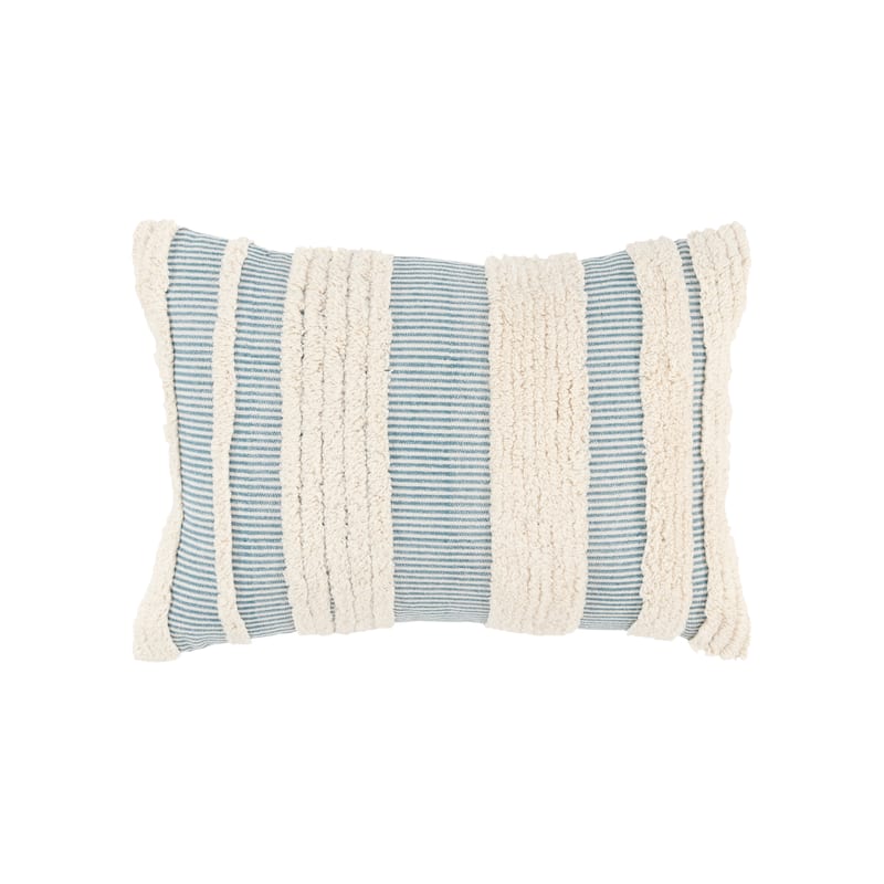 Rizzy Home Boho Stripe Tufted Throw Pillow - Teal