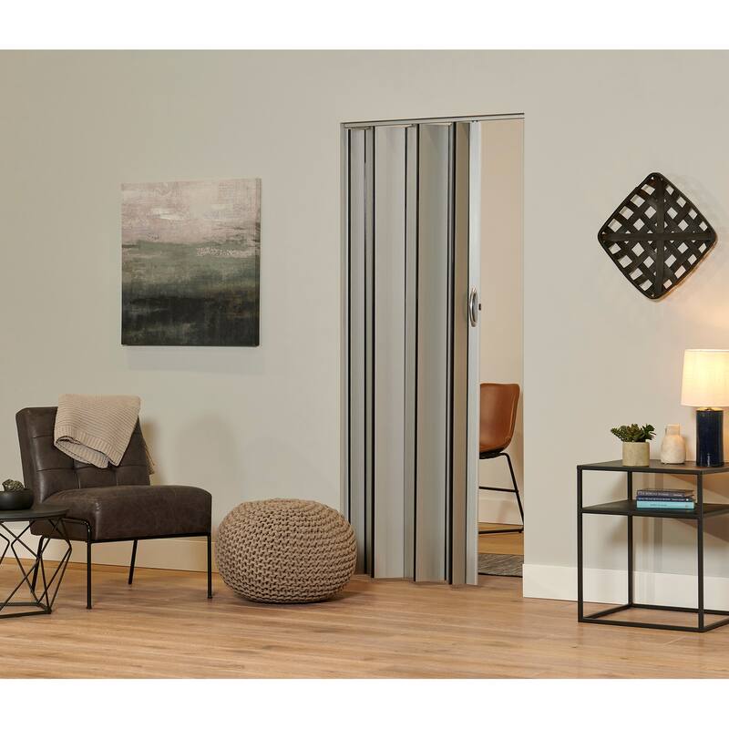 Towne Collection Bedford Matte Silver PVC 36-inch Folding Door