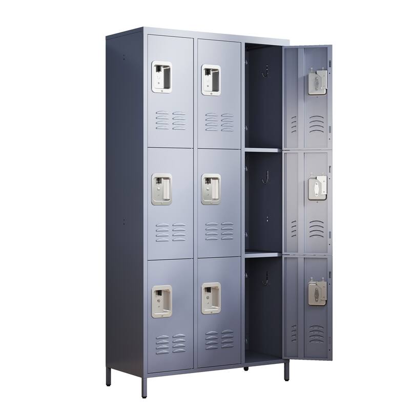9 Door 72"H Metal Lockers With Lock