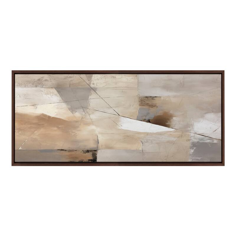 Kate and Laurel Sylvie Contemporary Neutral Textured Abstract Framed Canvas by The Creative Bunch Studio