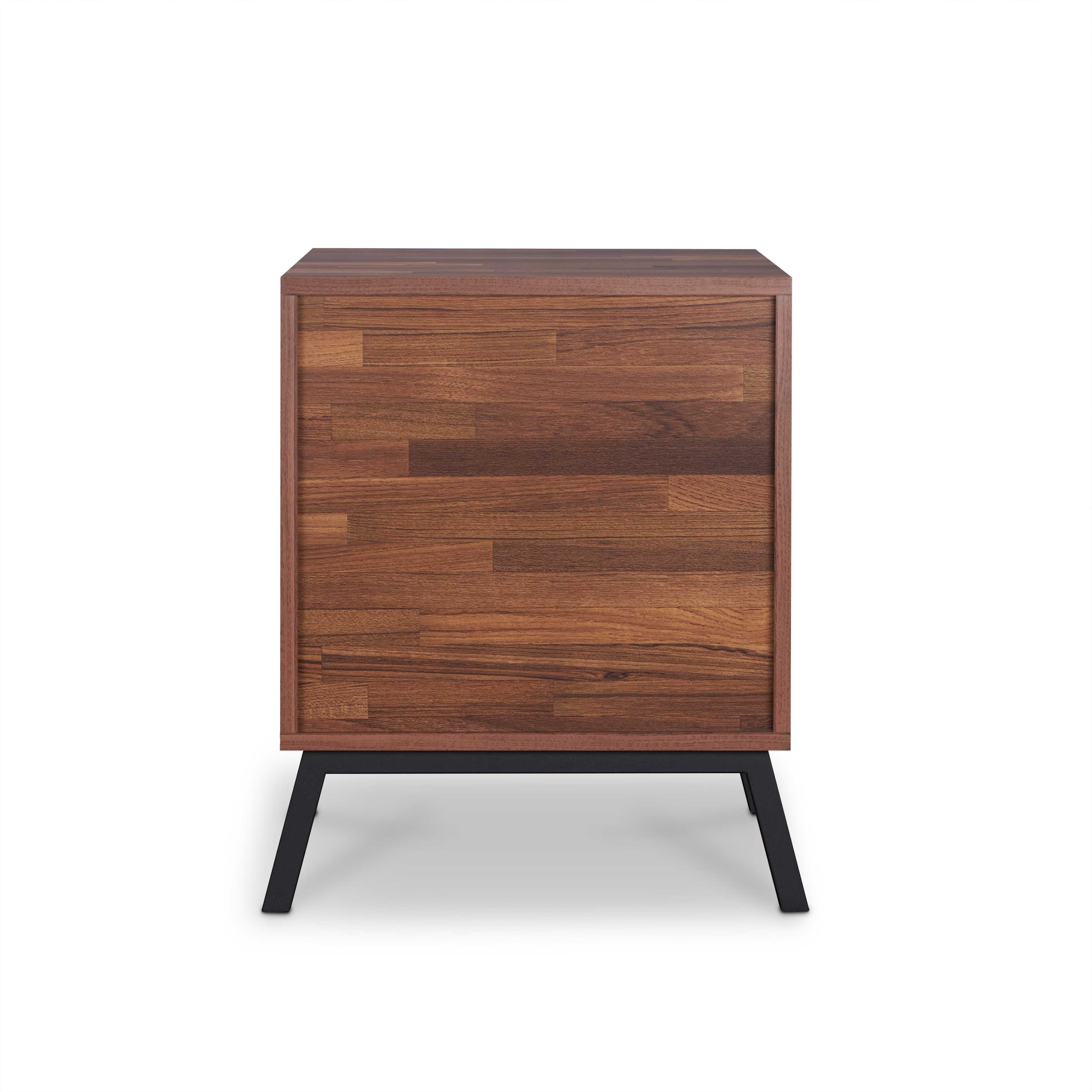 Shop End Table In Walnut And Sandy Black Particle Board Mdf