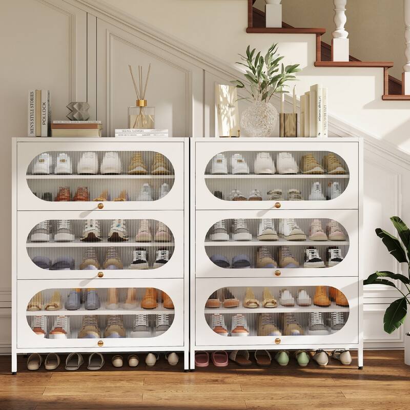 Entryway Shoe Storage Cabinet with 3/4 Flip Doors, Shoe Rack Organizer for Hallway