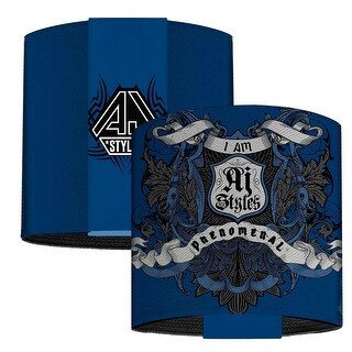 Shop Aj Styles Crest2 I Am Phenomenal Blues Black Grays Elastic Wrist Cuff Overstock 17168686