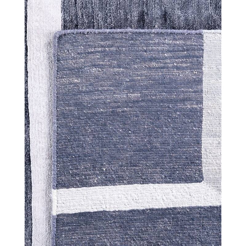 Modern One-of-a-Kind Hand-Knotted Area Rug - Ivory, 8' 2" x 10' 0" - 8' 2" x 10' 0"
