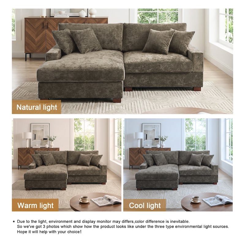 Oversized Modern Chenille Modular Sectional Sofa with Chaise