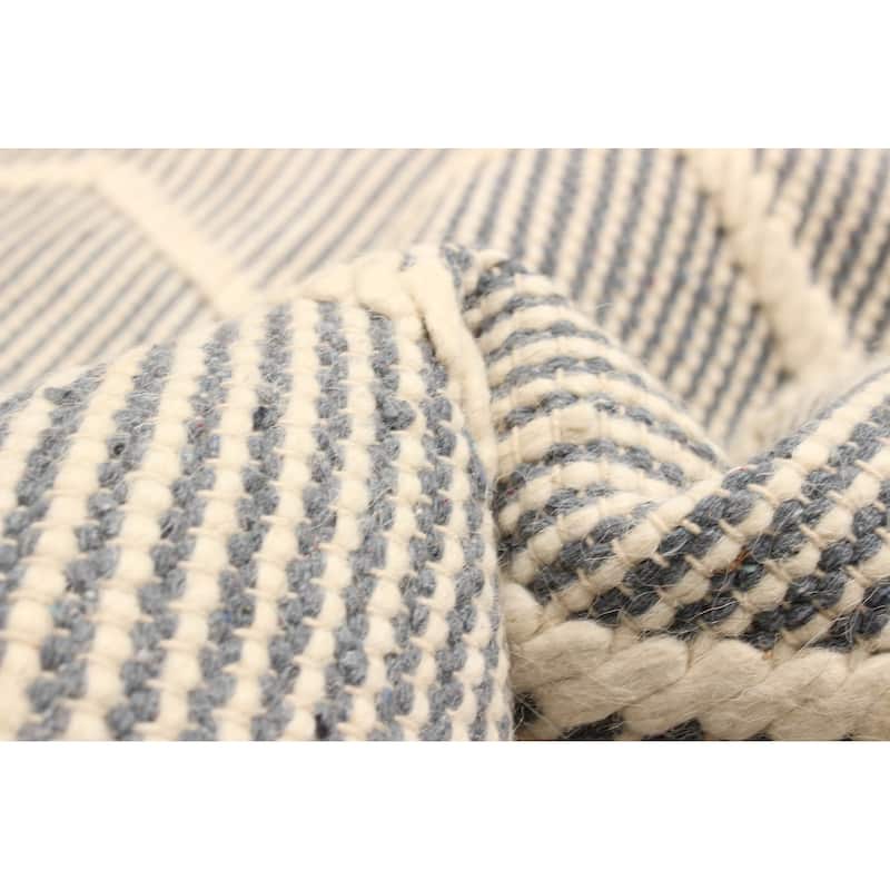 ECARPETGALLERY Braid weave Sienna Grey Wool Rug - 4'11 x 8'2