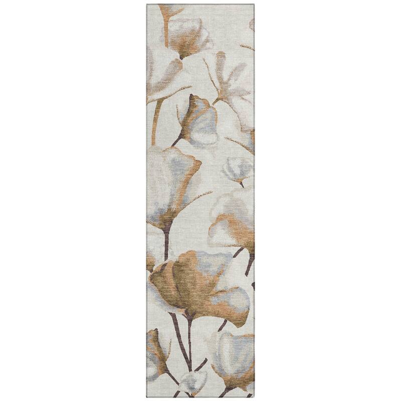 Machine Washable Indoor/ Outdoor Floral Love Chantille Rug