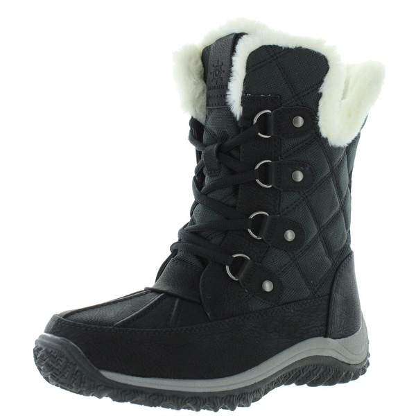 Globalwin Womens Snow Boots Mid-Calf Faux Fur Lined - Black - 7 Medium ...