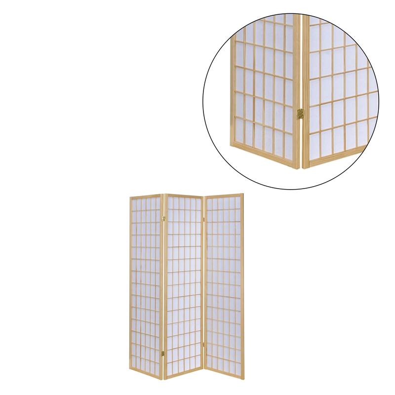 3-Panel Folding Screen in Natural and White