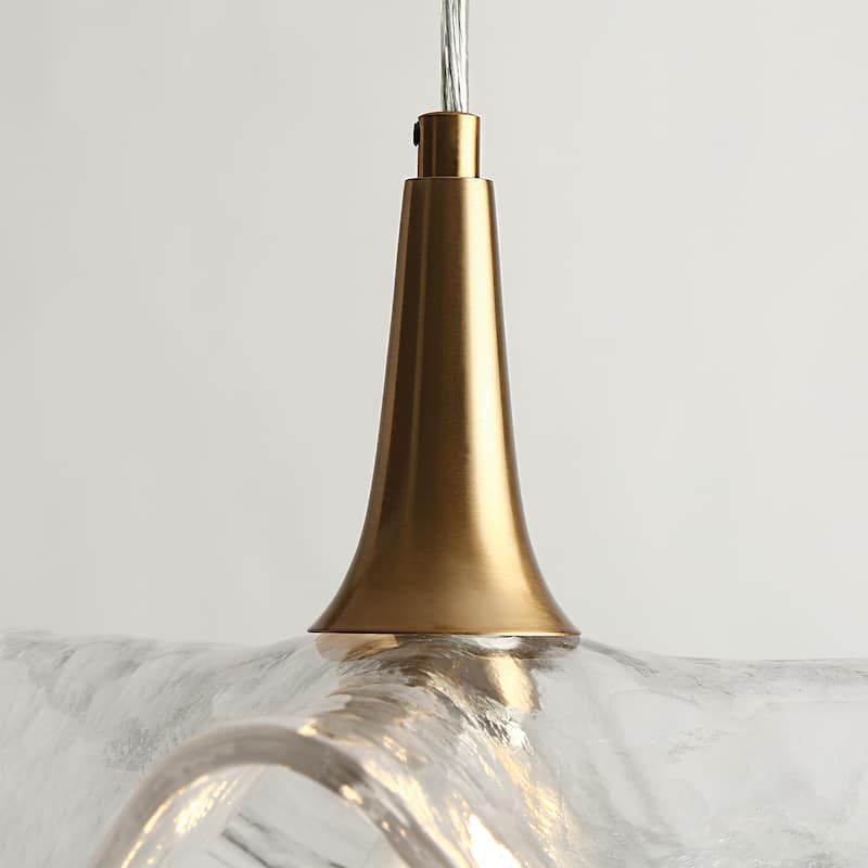 Modern 1-Light Gold Pendant Light Art Deco Glass Lights for Kitchen Island Bedroom - D11" x H67.9" Max