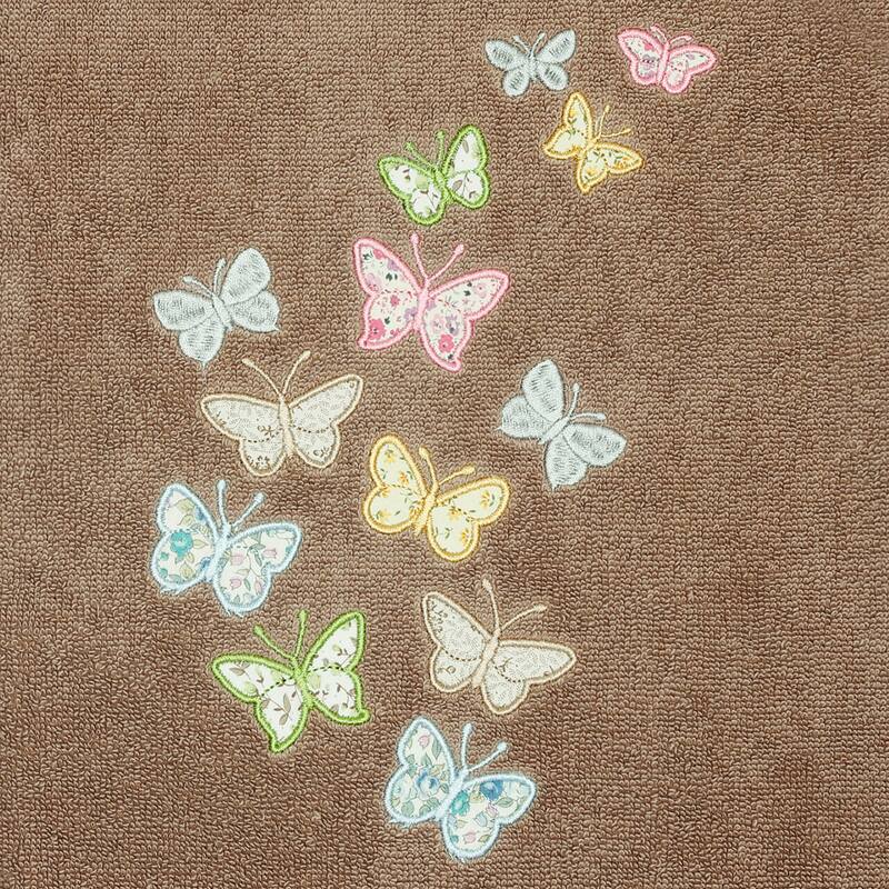 Authentic Hotel and Spa 100% Turkish Cotton Mariposa 2PC Embellished Bath Towel Set