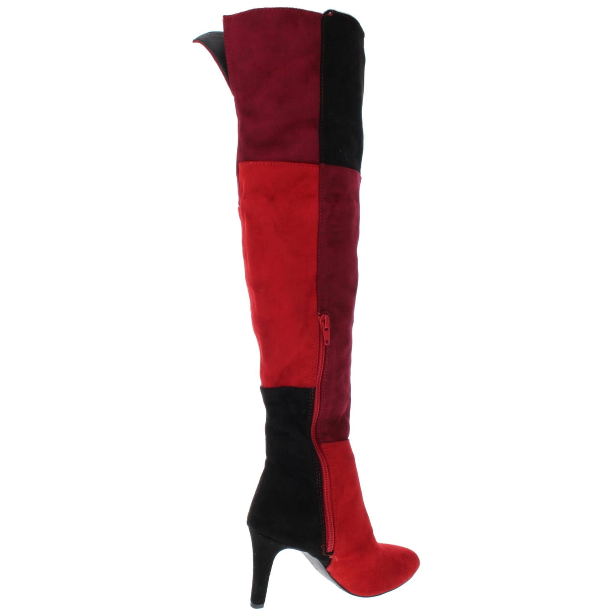 color block over the knee boots