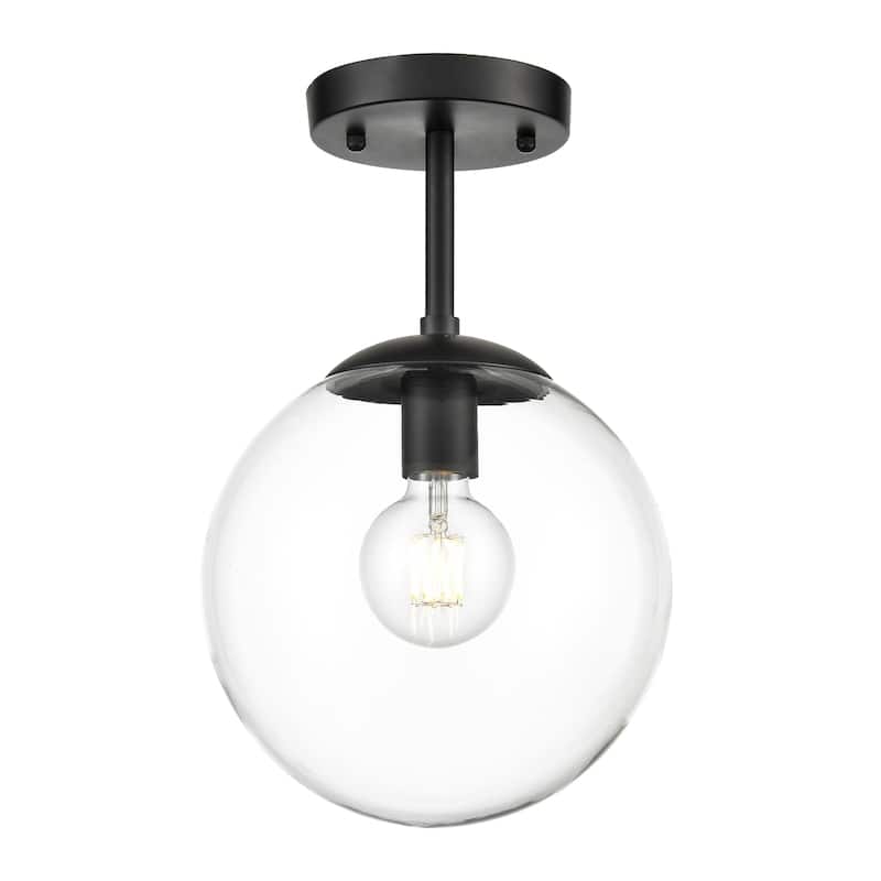 Light Society Tesler Globe Ceiling Light - Black/Clear