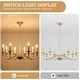 preview thumbnail 19 of 45, 8-Light Rustic Candlestick Island Chandelier Linear Chandelier Lighting for Kitchen Island