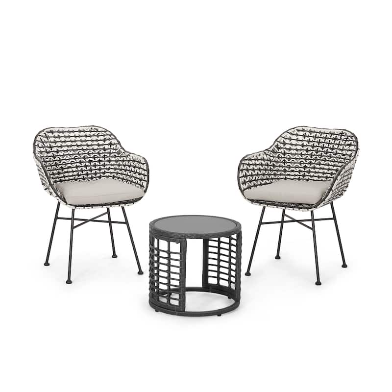 Gulley Outdoor Faux Wicker Chat Set by Christopher Knight Home
