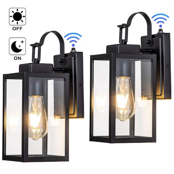 Lawyettle Dusk To Dawn Outdoor Wall Light 3-Light, 20\" Outdoor Light 3 Light 20 Outdoor Light Fixture Black Exterior Wall Lantern Automatic Switch Waterproof Outside Wall Sconce H