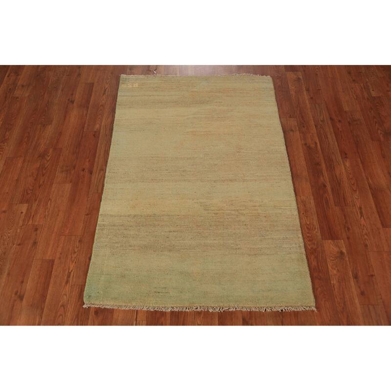 Striped Gabbeh Modern Rug Hand-Knotted Wool Carpet - 2'8" x 4'0"
