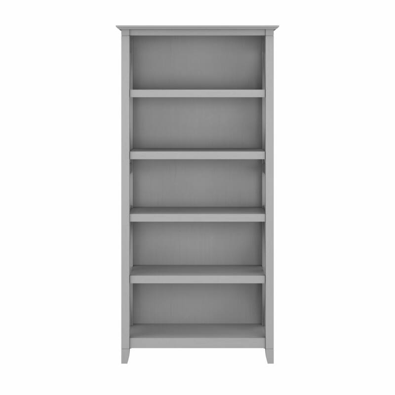 Bush Furniture Key West Tall 5 Shelf Bookcase with Adjustable Shelves
