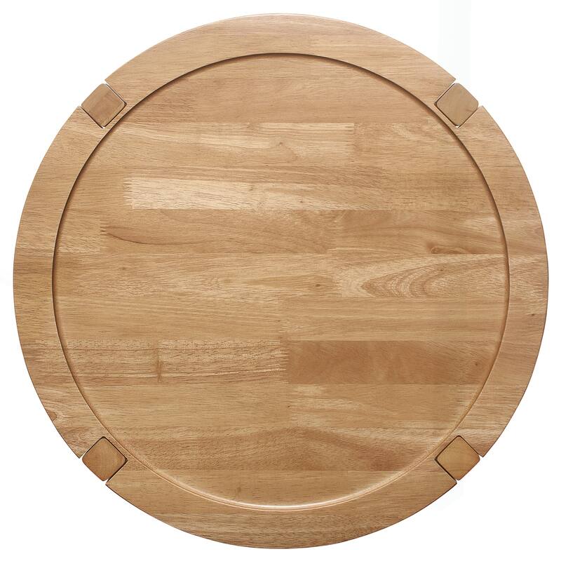 Charming Solid Wood Round Side End Table with Practical Storage Shelf
