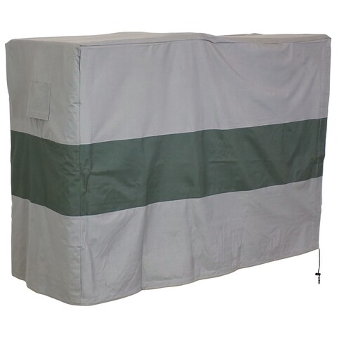 Sunnydaze Log Rack Cover - Gray with Green Stripe - 5-Foot