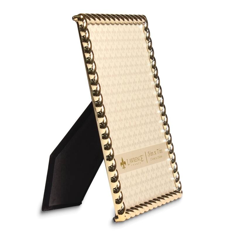 Curata Gold-Tone 5x7 Rope Metal Photo Frame