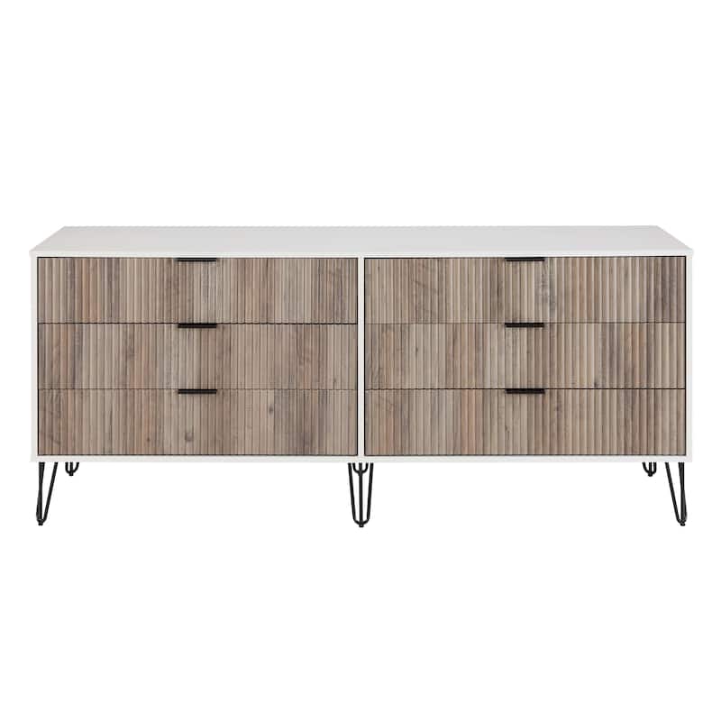 Manhattan Comfort Dumbo Modern 6-Drawer Double Low Dresser.