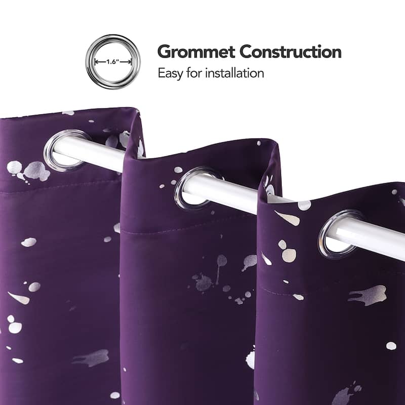 Deconovo Silver Spot 52 Width Curtain Panel Pair (2 Panel)