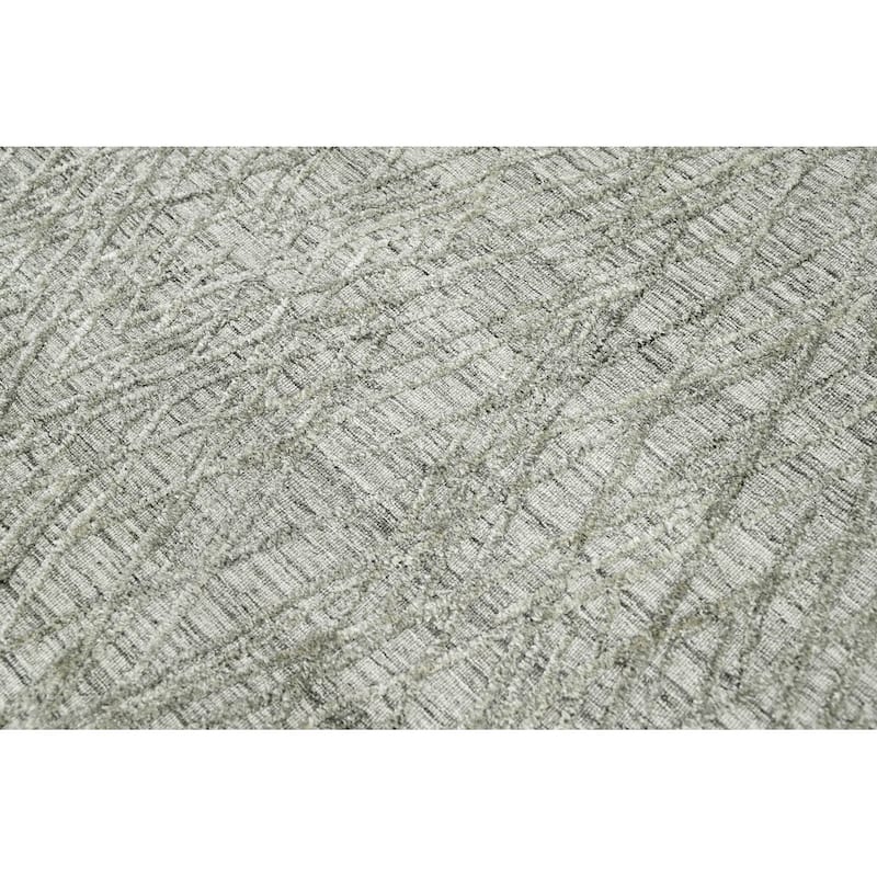 Hand Made Loop n Cut Pile 100% Wool Modern Oriental Area Rug Gray - 4' x 5' 11''
