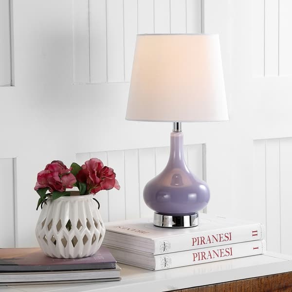 slide 2 of 8, SAFAVIEH Kids Lighting 18-inch Amy Purple Mini Gourd Table Lamp Purple