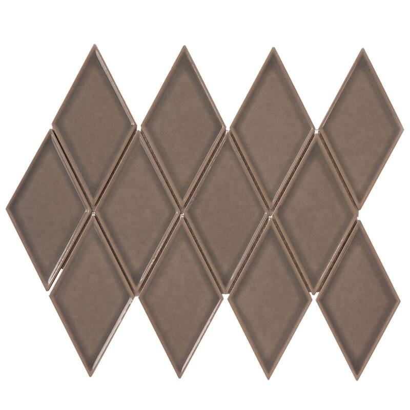 Century Harlequin Porcelain Mosaic Tile - 5 Sheets (3.90 sf) - Brown