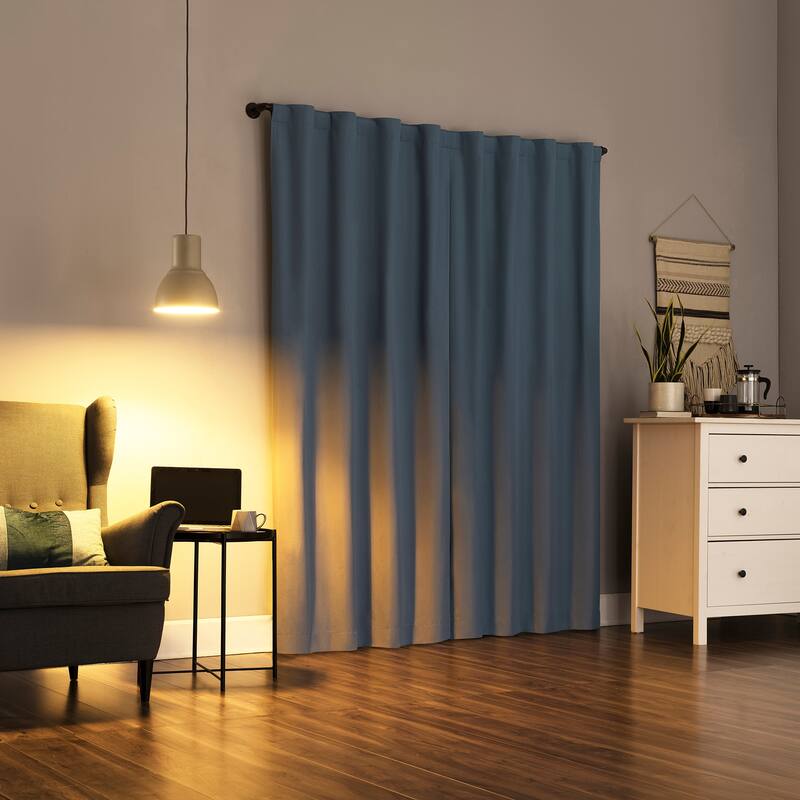 Sun Zero Cyrus Thermal Total Blackout Back Tab Curtain Panel, Single Panel